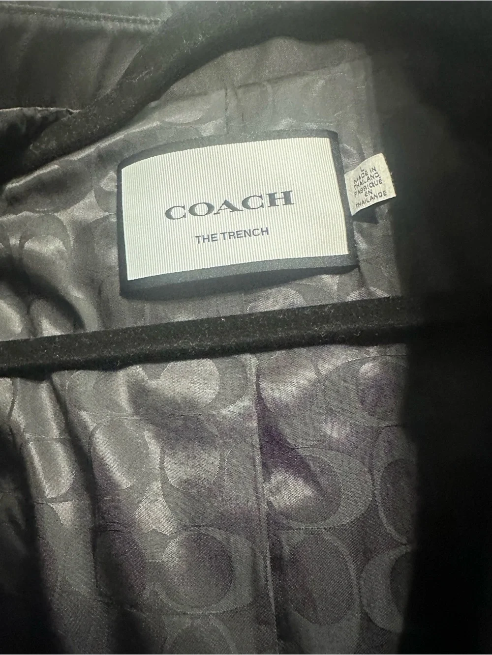 Coach Black Double-Breasted Short Trench Coat Size L